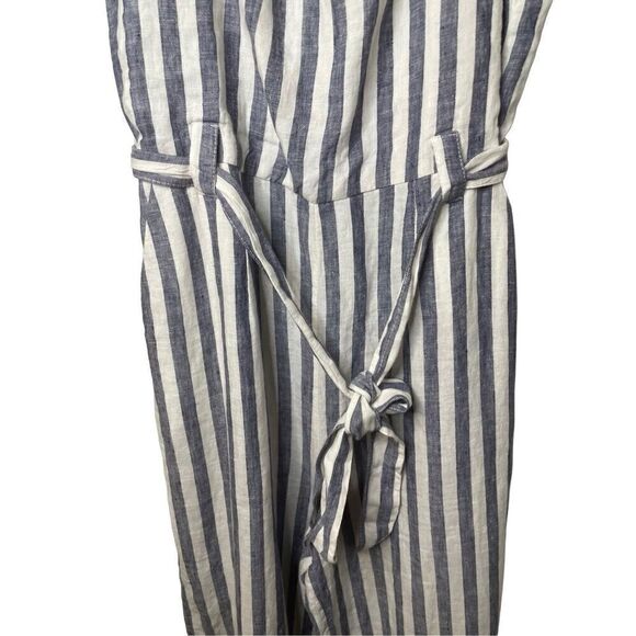 Rachel‎ Zoe Striped 100% Linen Jumpsuit, Size 8 - Picture 5 of 7